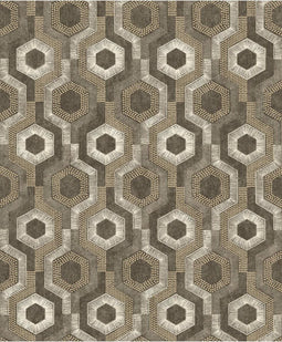 DUTCH WALLCOVERINGS Behang Galactic bruin en wit