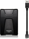 Adata DashDrive Durable HD650 - Externe Harde Schijf 2TB - USB 3.2 - Zwart