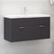 vidaXL - Wastafelkast - 90x38,5x46 - cm - bewerkt - hout - grijs