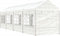 vidaXL - Prieel - met - dak - 8,92x2,28x2,69 - m - polyetheen - wit