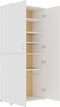 vidaXL - Schoenenkast - 80x39x178 - cm - bewerkt - hout - grijs