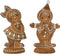 J-Line figuur Peperkoek Jongen + Meisje - polyresin - bruin - 2 stuks