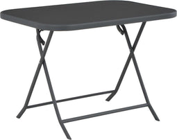 vidaXL - Tuintafel - inklapbaar - 100x75x72 - cm - glas - en - staal - grijs