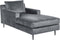 GUERET - Chaise longue - Grijs - Symmetrisch - Fluweel