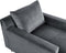 GUERET - Chaise longue - Grijs - Symmetrisch - Fluweel