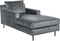 GUERET - Chaise longue - Grijs - Symmetrisch - Fluweel