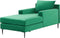 GUERET - Chaise longue - Groen - Symmetrisch - Fluweel