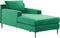 GUERET - Chaise longue - Groen - Symmetrisch - Fluweel