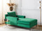 GUERET - Chaise longue - Groen - Symmetrisch - Fluweel