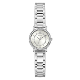 Guess Dames Horloge GW0468L1 Staal Quartz met Zilverkleurige Wijzerplaat en Zirkonia 32mm