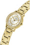 Guess Dames Horloge GW0468L2 Staal met Geelgouden Plating Quartz met Zilverkleurige Wijzerplaat en Zirkonia 32mm