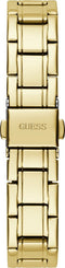 Guess Dames Horloge GW0468L2 Staal met Geelgouden Plating Quartz met Zilverkleurige Wijzerplaat en Zirkonia 32mm