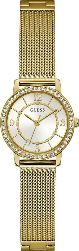 Guess Dames Horloge GW0534L2 Staal met Geelgouden Plating Quartz Zirkonia en met Meshband