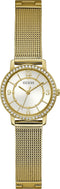 Guess Dames Horloge GW0534L2 Staal met Geelgouden Plating Quartz Zirkonia en met Meshband