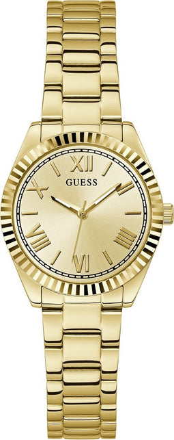 Guess Dames Horloge GW0687L2 Staal met Gouden Plating Quartz en Gouden Wijzerplaat