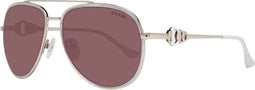 Guess - GF0344 - Zonnebril - Unisex - Zilverkleurig - Bruine lens