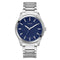 Guess Grijze RVS Horloge Met Blauwe Wijzerplaat