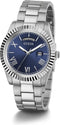 Guess Heren Horloge GW0265G7 Staal Quartz met Donker Blauwe Wijzerplaat