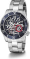 Guess Heren Horloge GW0488G1 Staal Quartz Chronograaf Met Donkerblauw Wijzerplaat