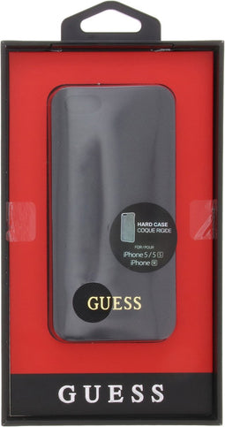 Guess Saffiano Back Cover - Geschikt voor Apple iPhone 5/5S - Zwart