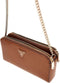 GUESS Schoudertas Daryna Status Crossbody Cognac Bruine