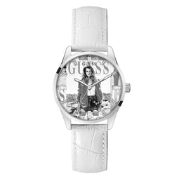 Guess Witte Leren Horloge Voor Stijlvolle Dames