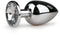 Zilverkleurige metalen buttplug met transparant kristal