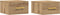 vidaXL - Nachtkasten - 2 - stuks - Wandgemonteerd - Artisan - Eiken - 35x35x20 - cm