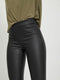 Object Objbelle MW Coated Leggings - Dames Legging met knipbare lengte - Zwart