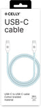 Celly USBCUSBCCOTTLB - USB type-C Kabel - 150 cm - Blauw Wit