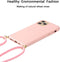 Lunso - Backcover hoes met koord - Geschikt voor iPhone 13 Pro - Roze