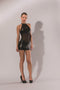 Guilty Pleasure - Wetlook halterjurkje met transparant middendeel - XL