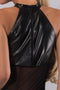 Guilty Pleasure - Wetlook halterjurkje met transparant middendeel - XL