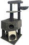 GUILY Donkergrijze kattenboom - 50 x 50 x 141 cm - Donkergrijs - 2 platforms, 1 zitstok, 1 hut, 1 helling, 1 tunnel