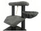 GUILY Donkergrijze kattenboom - 50 x 50 x 141 cm - Donkergrijs - 2 platforms, 1 zitstok, 1 hut, 1 helling, 1 tunnel
