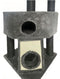 GUILY Donkergrijze kattenboom - 50 x 50 x 141 cm - Donkergrijs - 2 platforms, 1 zitstok, 1 hut, 1 helling, 1 tunnel