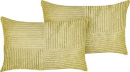 MILLET - Sierkussen set van 2 - Groen - 50 x 30 cm - Corduroy