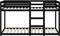 vidaXL - Stapelbed - massief - grenenhout - zwart - 75x190 - cm