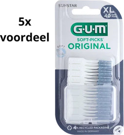 GUM Soft Picks X-Large - 5 x 40 stuks - Ragers - Voordeelverpakking