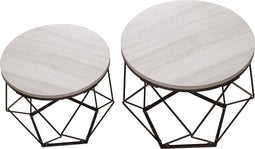 Bijzettafeltje industrieel vintage stijl - salontafels - set van 2