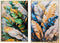Home ESPRIT - Schilderij - Gouden Tropisch - Geel Blauw Wit (2 stuks)