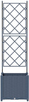 vidaXL - Tuinplanter - met - Trellis - Grijs - 40x40x143 - cm