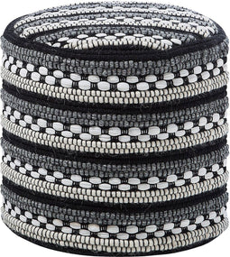 GUNTUR - Poef - Wit - 41 cm - Katoen