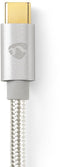 Nedis CCTB60700AL20 - USB TYPE-C naar USB TYPE-C kabel - 200 cm - Aluminium