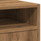 vidaXL - Kast - met - wielen - 33x38x60 - cm - bewerkt - hout - artisanaal - eikenkleur