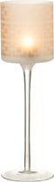 J-Line theelichthouder op voet - glas - beige - large