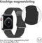 imoshion Magnetisch lederen bandje - Geschikt voor Apple Watch 1, 2, 3, 4, 5, 6, 7, 8, 9, 10 (42 mm), SE - 38/40/41 mm - Zwart - One Size