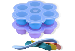 Babyvoeding bewaarbakjes set - Baby bakjes met 4 stuks babylepels - Moedermelk Bewaren -