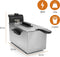 Royalty Line® EFT2000 Friteuse 3 Liter - Frituurpan - 2000W - Koude Zone - 2 tot 4 Personen - Koude Zone - Traploos Instelbare Temperatuurregelaar - RVS