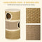 PawHut D30-326 - Kattenkrabpaal - 3 niveaus sisal en zeewier - Kaki en bruin